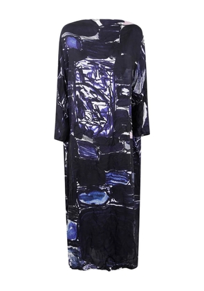 Daniela Gregis abstract-print silk dress - Black