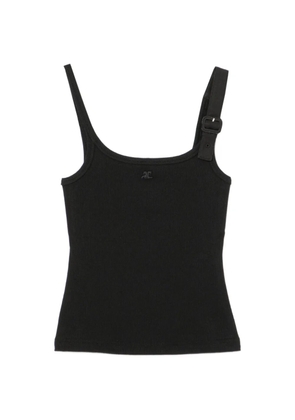 Courrèges ribbed sleeveless top - Black