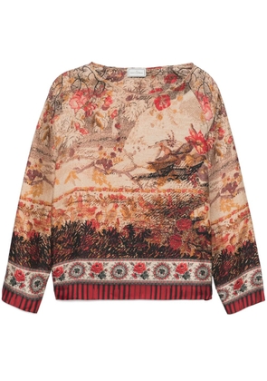 Pierre-Louis Mascia Aloe long-sleeve T-shirt - Brown