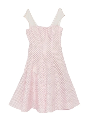 Gemy Maalouf geometric-patterned mesh-insert mini dress - Pink