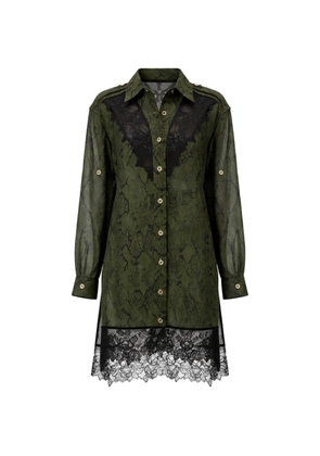 3.1 Phillip Lim snakeskin-effect midi shirt dress - Green