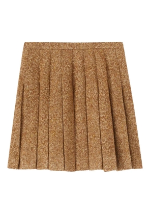 Ermanno Scervino herringbone-pattern pleated skirt - Neutrals