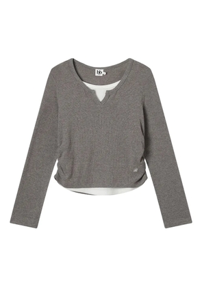 b+ab side-ruched long-sleeved T-shirt - Grey
