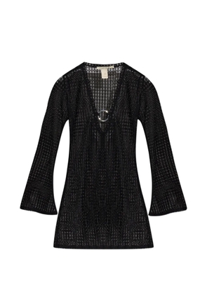 PARAMIDONNA ring V-neck dress - Black