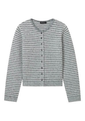 tout a coup striped button cardigan - Grey