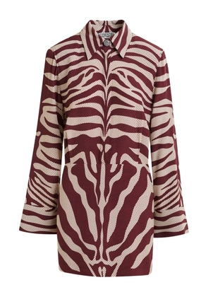 Essentiel Antwerp zebra-print padded-shoulder mini dress - Red