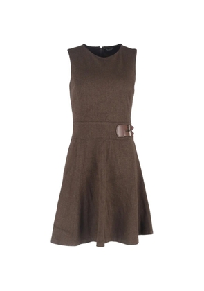 Ralph Lauren Vintage herringbone buckle-trimmed mini dress - Brown