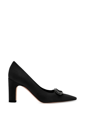 Manolo Blahnik Fenixhi pointed buckle suede pumps - Black