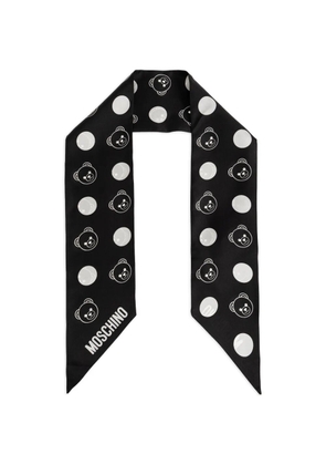 Moschino bear polka-dot silk scarf - Black