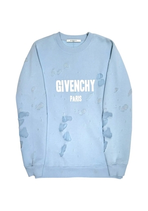 Givenchy distressed logo crew-neck sweatshirt - Blue