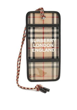 Burberry Pre-Owned check-print lanyard card holder - Neutrals