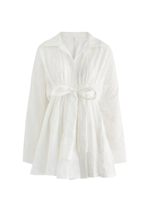 Norma Kamali tie-fastening mini dress - White