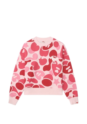 A BATHING APE® heart pattern logo sweater - Pink