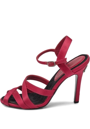 CHANEL Pre-Owned satin strappy sandals - Red