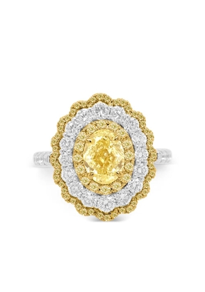 HYT Jewelry 18K white and yellow gold diamond ring pendant - Silver