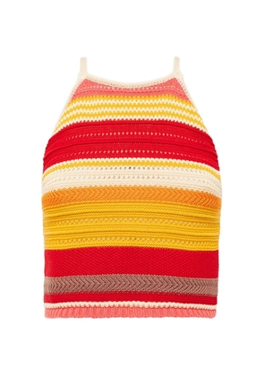 Laneus striped knitted tank top - Red