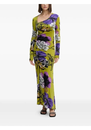 Desigual floral gathered maxi dress - Green