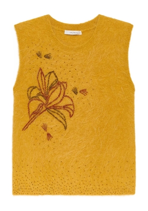 MALIPARMI flower-embellished vest - Yellow
