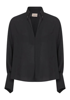Blanca Vita V-neck buttoned-cuffs blouse - Black