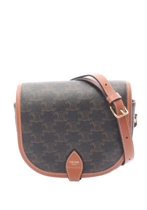 Celine Pre-Owned 2021-2026 Medium Triomphe Coated Canvas Folco crossbody bag - Black