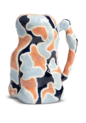&k Amsterdam large patterned jug vase (30cm x 25.5cm) - Blue