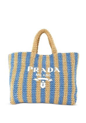 Prada Pre-Owned Logo Raffia Large tote bag - Blue