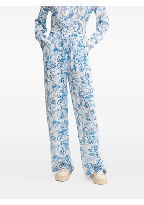 Melissa Odabash leaf-print trousers - Blue