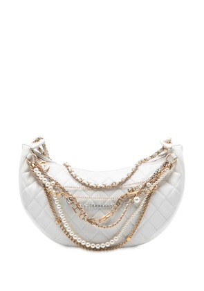 CHANEL Pre-Owned 2019 Quilted Lambskin All About Chains hobo bag - White