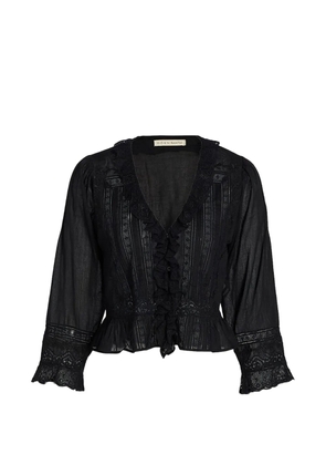 DÔEN ruffled lace blouse - Black