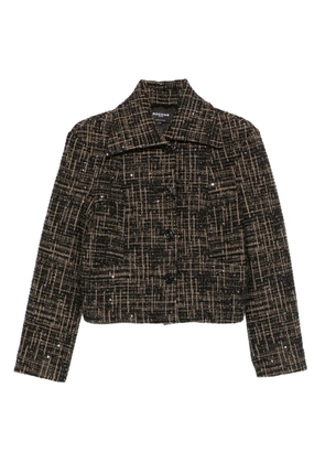 Rochas sequin-embellished check-print jacket - Black