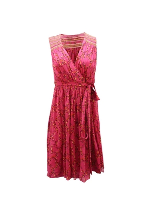 Diane Von Furstenberg Vintage print sleeveless wrap dress - Pink