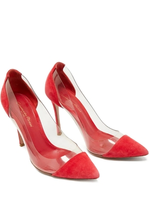 Gianvito Rossi Plexi suede pumps - Red