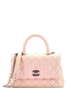 CHANEL Pre-Owned Coco Top Handle Bag Quilted Iridescent Caviar Mini satchel - Pink