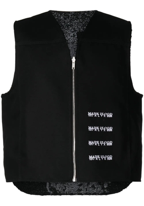 1017 ALYX 9SM slogan-pattern embroidered vest - Black
