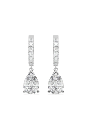 Tilla 14kt white gold pear-cut earrings - Silver