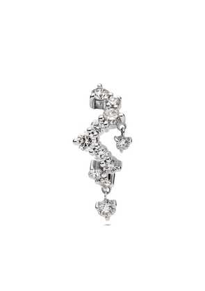 Maria Black 14K recycled white gold Sky lab-grown diamonds huggie earring - Silver