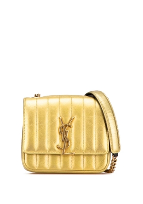 Saint Laurent Pre-Owned 2018 Small Metallic Grain De Poudre Monogram Vicky Chain Bag crossbody bag - Gold