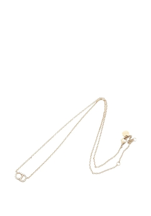Christian Dior Pre-Owned 2010-2025 Gold Plated Rhinestone Petit CD Logo Pendant Necklace costume necklace