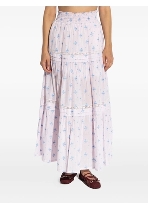 LoveShackFancy floral-print A-line maxi skirt - Pink
