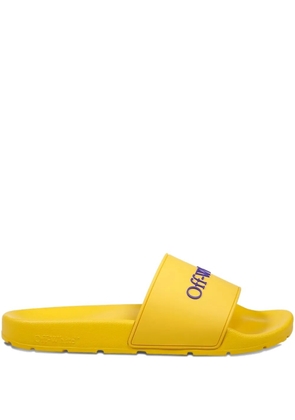 Off-White logo-embellished slides - Yellow