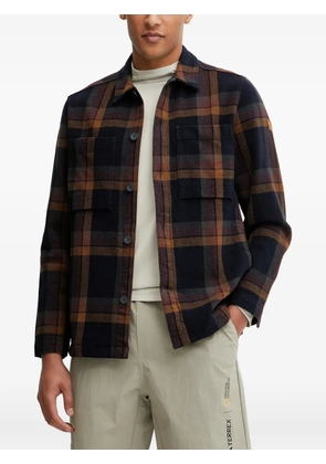 Fjällräven check-pattern two-pocket shirt jacket - Blue