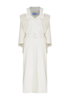 Gloria Coelho cut-out belted-coat midi dress - White