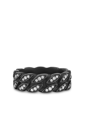 David Yurman titanium curb-chain diamond ring - Black