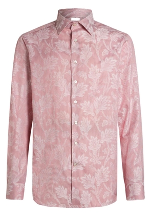 ETRO striped jacquard-print cotton shirt - Red