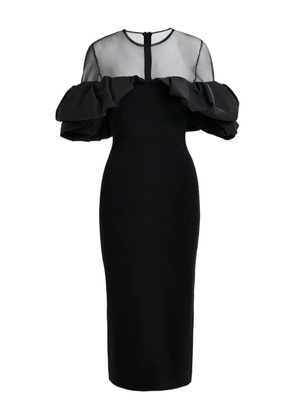 Essentiel Antwerp Isatis ruffled tulle midi dress - Black