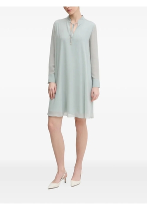 Joop! tie-neck long-sleeve mini dress - Blue