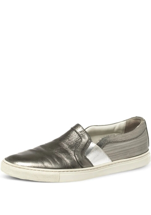 Lanvin Pre-Owned leather slip-on sneakers - Grey