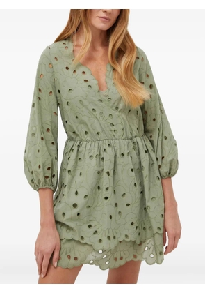 IVY OAK eyelet-embroidered tiered dress - Green