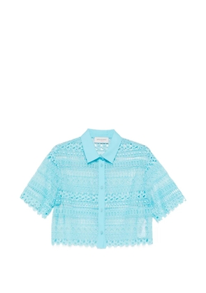ERMANNO FIRENZE lace cropped shirt - Blue