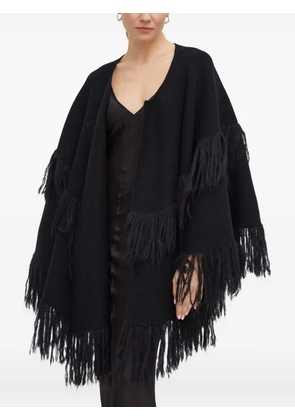 By Malene Birger fringed cape - Black